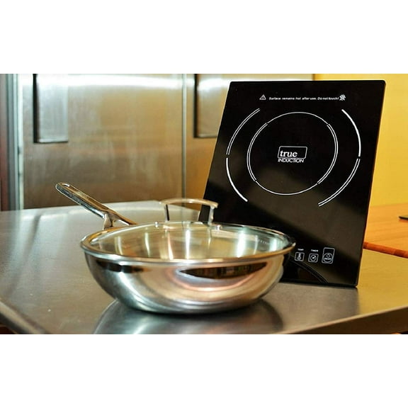True Induction 12" Gourmet Stainless Steel Wok with Lid