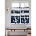 thumbnail image 2 of Navy Blue Anchor Bathroom Window Curtain, Nautical Coastal Abstract Art Light Filtering Coffee Kitchen Curtains, Bedroom Living Room Curtains 2 Panel 84"x54", 2 of 6