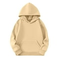 thumbnail image 3 of uublik Girls Hooded Sweatshirt Graphic Cute Preppy Hoodie Sweatshirt Pullover Top Size 5T-15 Beige, 3 of 5