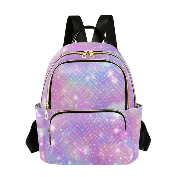 Pink Sky with Stars Travel Laptop Backpack Casual Daypack Lightweight Bookbag Compartment for Business