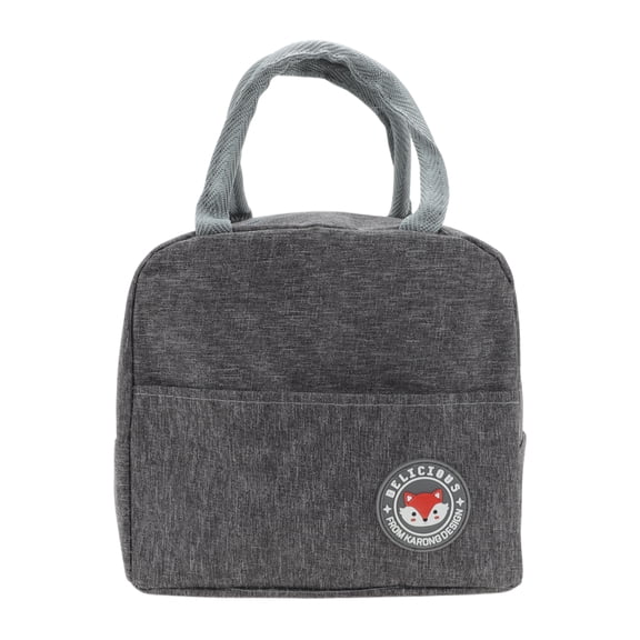 Unique Bargains 1 Pc Durable Zipper Lunch Bag Gray