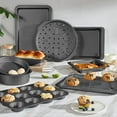 thumbnail image 4 of HONGBAKE Bakeware Sets, Baking Pans Set, Nonstick Oven Pan for Kitchen with Wider Grips, 10 Pieces Including Rack, Cookie Sheet, Cake Pans, Loaf Pan, Muffin Pan, Pizza Pan - Grey, 4 of 8