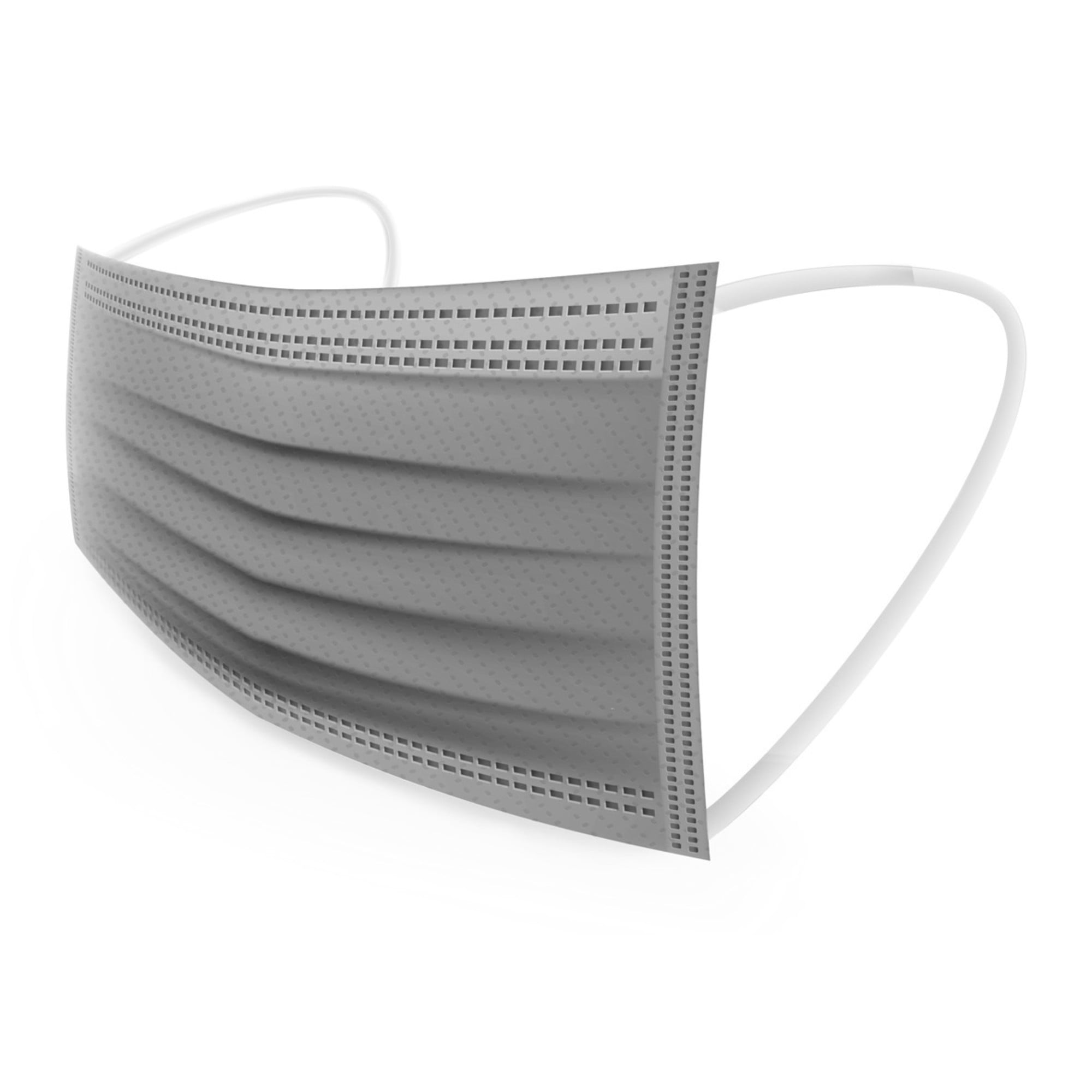 WeCare Face Masks Box of 50, 3Ply, IndividuallyWrapped Gray