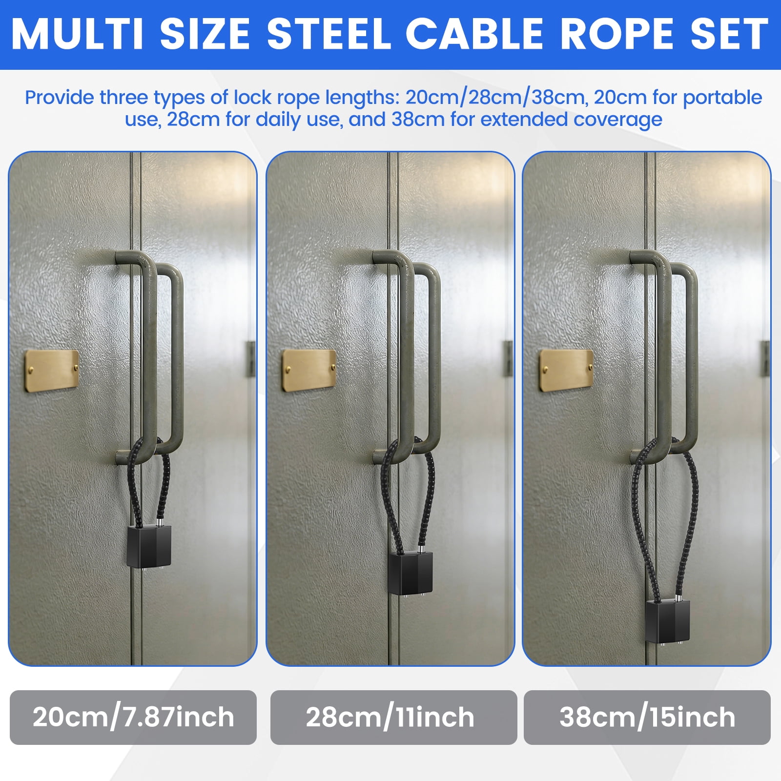 Pack of 6 Padlock with Key Tent Lock Black Keyed Alike Wire Lock Chain for Bike Tent Suitcase Helmet Basement Wheelie Bin Locker