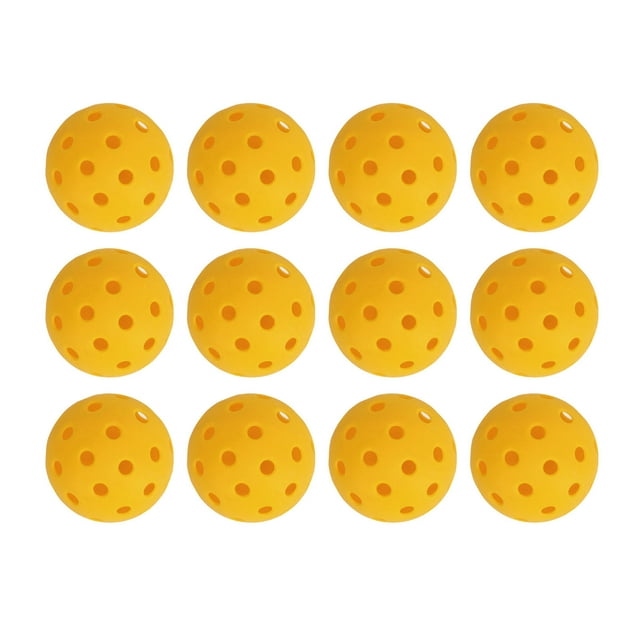 Pickleball Set,12PCS 74mm 40 Holes PE Pickleball Set High Elasticity Pickleball Crafted with Care