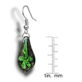 thumbnail image 3 of Besheek Murano Inspired Sterling Silver Green Lily in Teardrop Glass Earring, 3 of 5