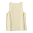 thumbnail image 4 of Tauxra Hauts Sans Manches en Lin pour Femmes, Camisole d'Été Décontractée Unie, Chemise à Col Rond Boutonnée devant, 4 of 7