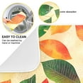 thumbnail image 2 of Yayeee Dish Drying Mat for Kitchen Counter 18"x24" Microfiber Absorbent Pad, Green Retro Autumn Leaves, 2 of 7