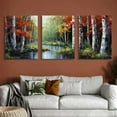 thumbnail image 6 of Ullo0ord  Exter Large Wall Art for Living Room - Nature Wall Art for Bedroom - Modern Red Birch Tree Forest Picture Wall Decor Living Room - Landscape Wall Art Large Artwork for Wall 12x16x3pcs, 6 of 6