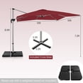 thumbnail image 2 of Costway Parasol Déporté de Patio 10 Pi, Parasol Suspendu d'Extérieur en Aluminium avec Rotation à 360°, Rouge, 2 of 10