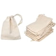 thumbnail image 2 of Mandala Crafts Bulk Unbleached Fabric Cloth Cotton Muslin Sachet Bags with Drawstring for Soap Spice Tea Favor Gift, 2 of 9