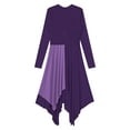 thumbnail image 6 of Yartina Women's Metallic Gold Color Block Liturgical Praise Dance Dresses Christian Church Robe Purple XL, 6 of 7