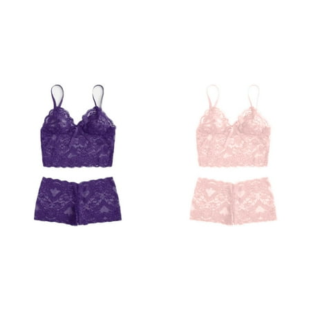 2-Pack New Fashion Lace Lingerie Underwear Sleepwear Steel Ring Pajamas Garter plus Size Lace Camisole Set Briefs Men Head Mens Underwear Lace Pajama Set for Women plus Size Lace Bra Set Lingerie