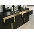 thumbnail image 6 of Modern Black Color 4pc Bedroom Set Twin Size Bed w Underbed LED Dresser Mirror Nightstand Mattress Ready Bedframe, 6 of 10
