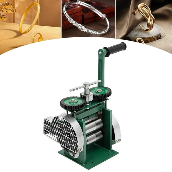 Peakora Commercial Jewelry Rolling Mill Machine Manual Combination Rolling Mill Wire Flat Metal Sheet Marking DIY Tool Rolling Mill Machine Roller Assembled Pressing Jewelry Tool