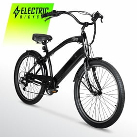 Hyper Bicycles 26" 36V Men's Electric Cruiser E-Bike with Pedal-Assist, 250W Motor, Black