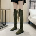 thumbnail image 7 of Xiaoxatg Stylish Women's Knee High Boots with Flock Material and Round Toe Design for Fashionable High Heel 7 Army Green, 7 of 7