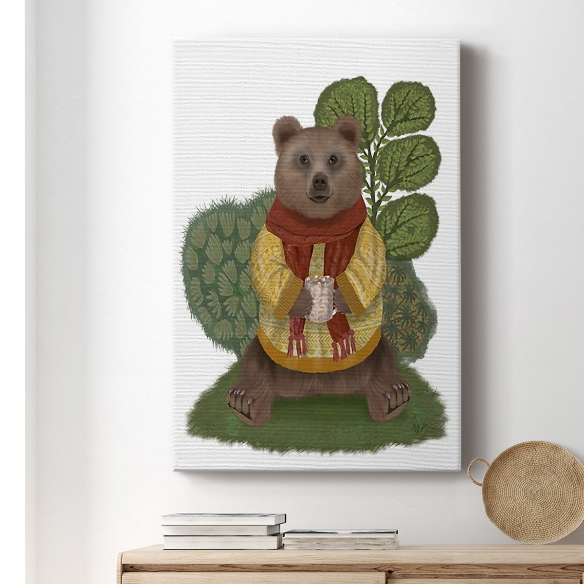 Hot Chocolate Bear Premium Gallery Wrapped Canvas - Ready to Hang