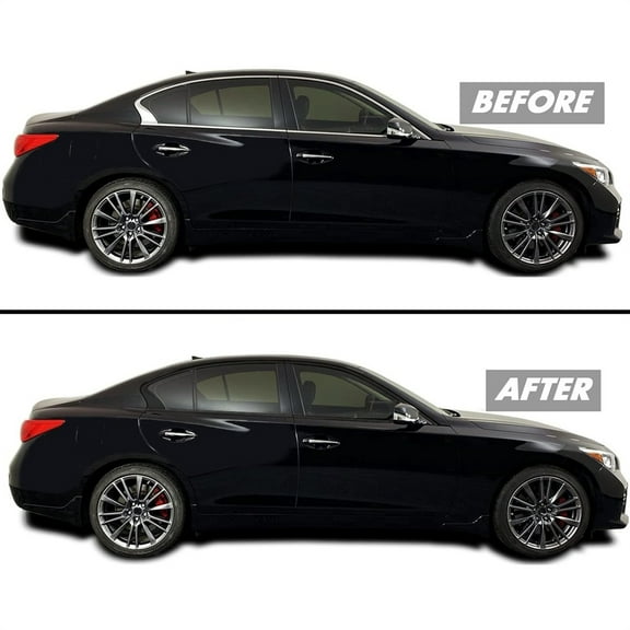 Phyun Chrome Delete Blackout Overlay Window Trim For Infiniti Q50 Q50S 2014-2023 Sedan