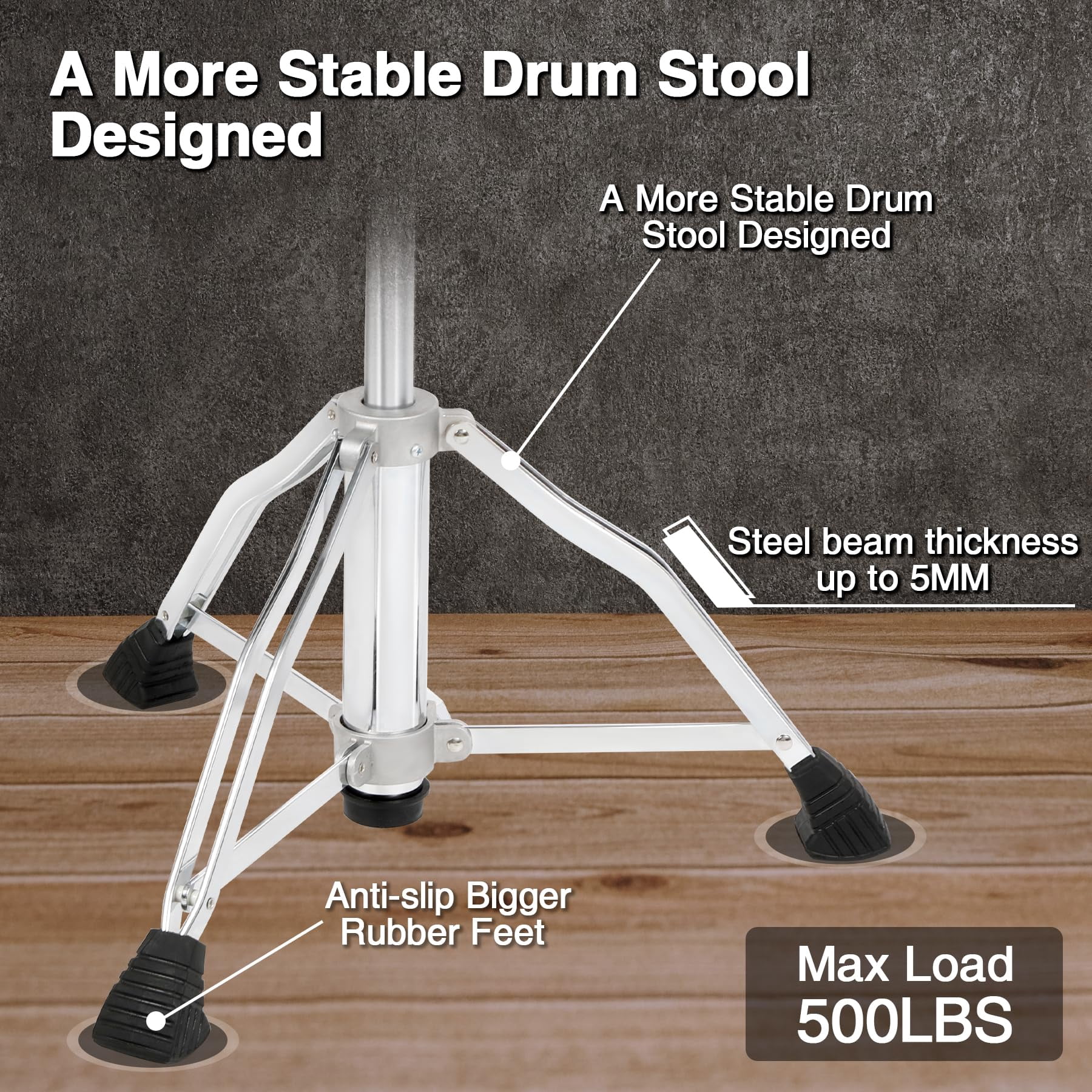 RedSwing Hydraulic Drum Throne, Adjustable Drum Thrones Seat with Anti-Slip Feet Saddle, Motorcycle Style Drum Chair for Adults Drummers