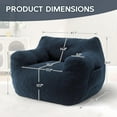 thumbnail image 2 of Bean Bag Chair, Adult Bean Bag Chair for Living Room, Big Beanbag Chair, Comfy Stuffed Beanbag Chair for Adults with Filling (Teddy Fabric in Dark Blue), 2 of 18