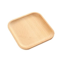 TAILTOSS Fruit Plate Salad Plate Wooden Dessert Plate Log Color 1Pcs 5.0x5.0in