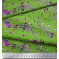 thumbnail image 2 of Soimoi Green polyester Crepe Fabric Insects,Rose & Leaves Decor Fabric Printed Yard 52 Inch Wide, 2 of 3