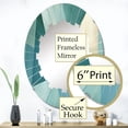 thumbnail image 3 of Designart "Abstract Geometric Fusion in Green and Blue II" Abstract Shapes Round Wall Mirror - Modern Oval Printed Decorative Oversized Mirror - Multiple Color Options, 3 of 4