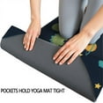 thumbnail image 3 of Blue Cartoon Dinosaurs Planets Pattern Hot Yoga Mat Towel Non Slip for Hot Yoga - Quick-Drying Yoga Mat Cover with 4 Corner Pockets with Travel Bag - Hot Yoga Towel Non Slip 74"x26", 3 of 6