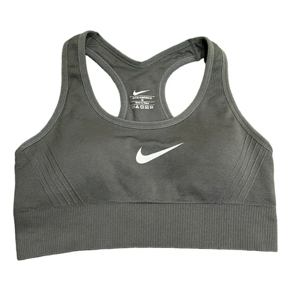 Nike Women’s Seamless Swoosh Sports Bra – Gray – Size S