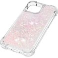 thumbnail image 6 of Compatible with iPhone 13 Mini Case Glitter Luxury Cute Love Liquid Quicksand Clear Soft TPU Girls Women Stylish Bumper Shockproof Protective Case for iPhone 13 Mini 5.4 inch Pink YB, 6 of 6