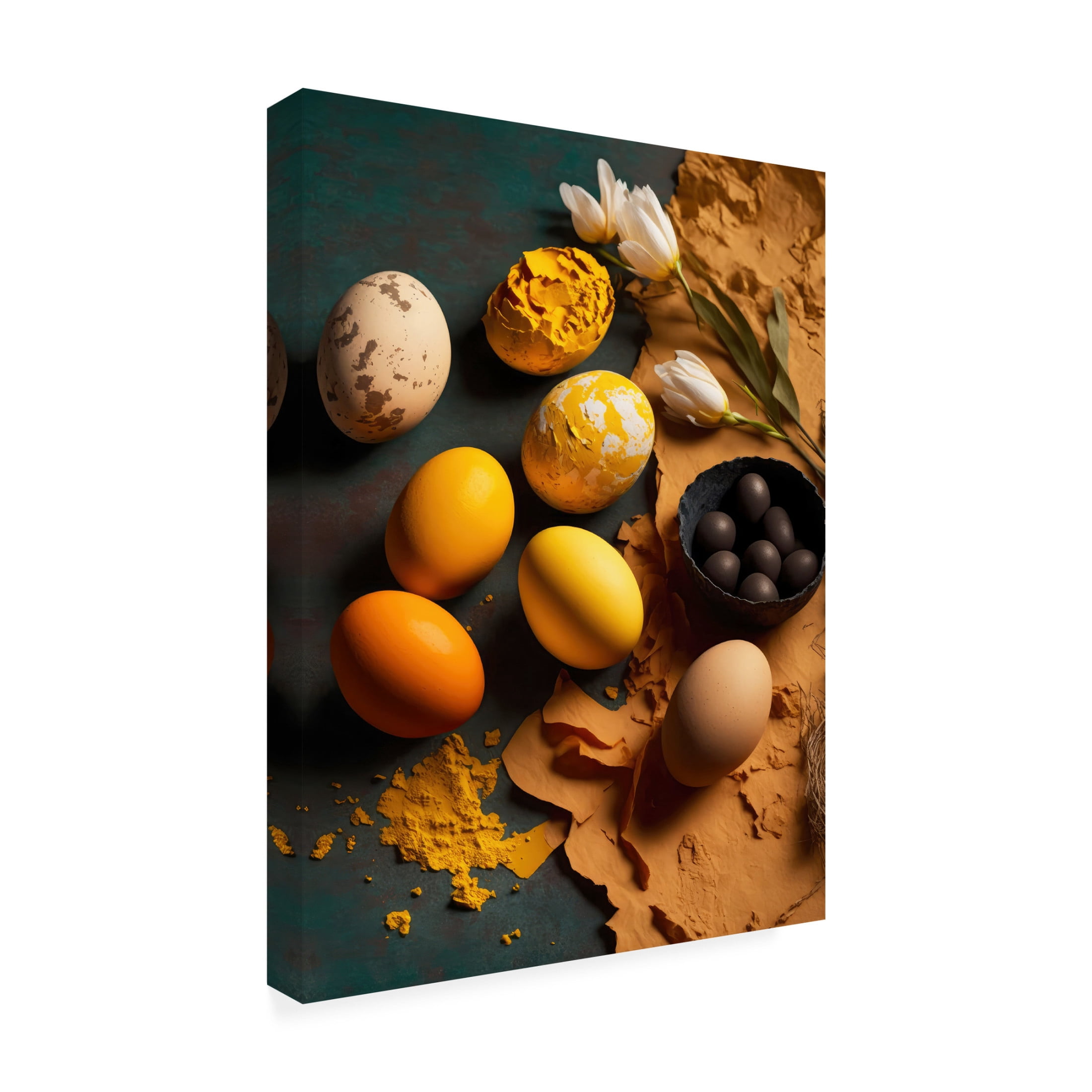 Canvas Wall Art - Treechild 'Colored Eggs' Wall Art for Living Room, Bedroom, or Office D?cor by Trademark Fine Art - 24 x 32 Inches