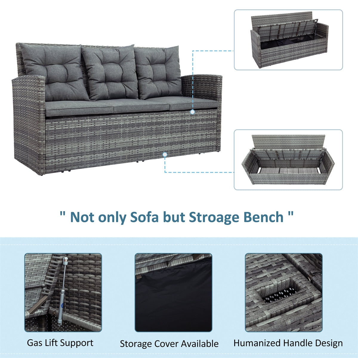 5 Piece Patio Furniture Sets Outdoor Conversation Sets with Glass