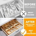 thumbnail image 6 of SpaceAid Bamboo Silverware Drawer Organizer with Labels, 15.6"L x 8"W x 2.4"H, 6 of 7