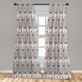 thumbnail image 5 of Ambesonne Christmas Curtains, Deer Trees Borders, Pair of 28"x84", Grey White and Red, 5 of 5