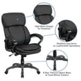 thumbnail image 6 of Flash Furniture High Back Black LeatherSoft Executive Swivel Ergonomic Office Chair with Lumbar Support Knob with Arms, 6 of 13