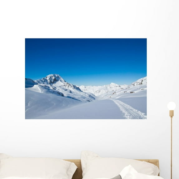 Ski Touring High Mountains Wall Mural by Wallmonkeys Peel and Stick Graphic (36 in W x 24 in H) WM103227