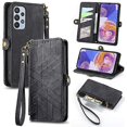 thumbnail image 1 of For Samsung Galaxy A23 5g Geometric Zipper Wallet Side Buckle Leather Phone Case(pink), 1 of 5