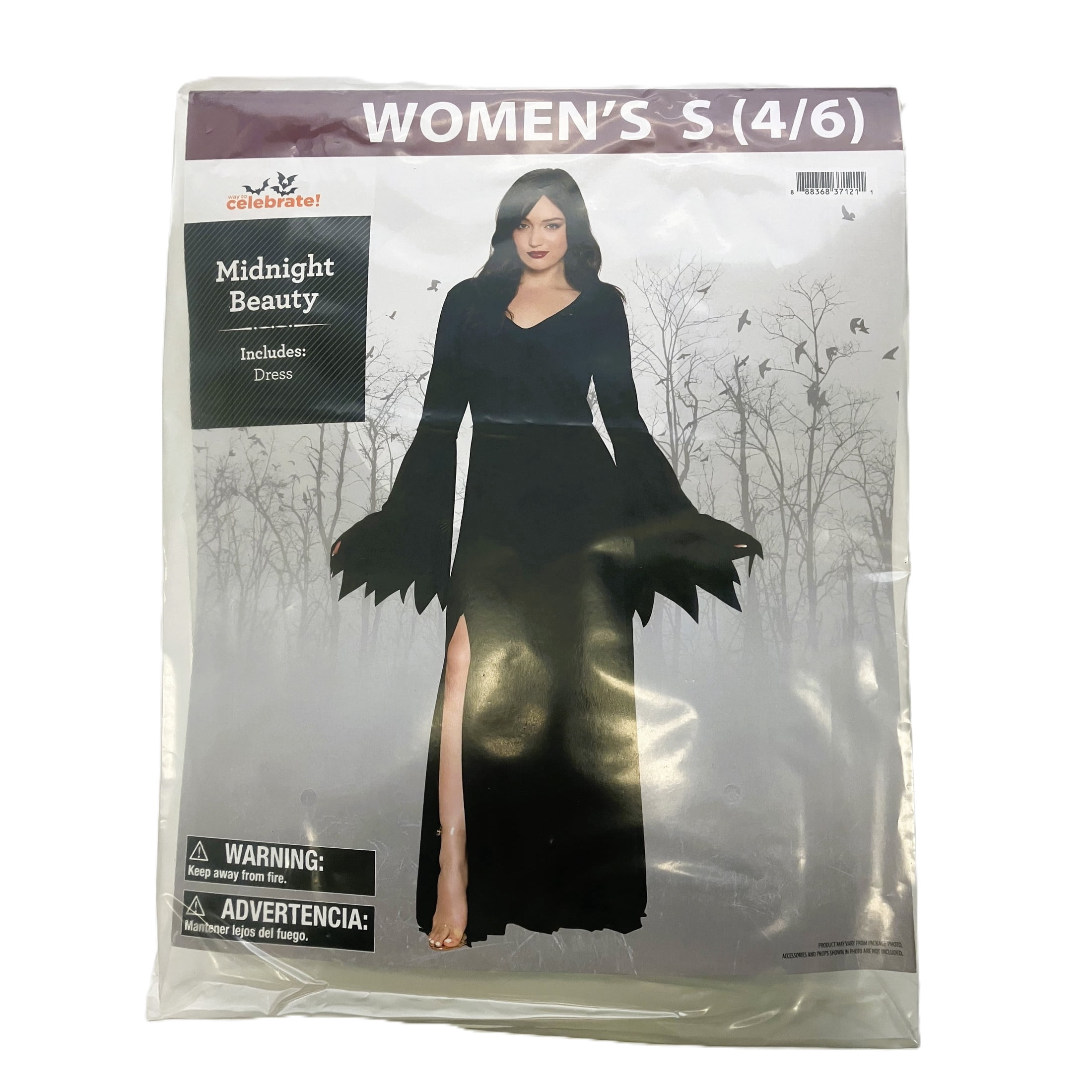 Midnight Beauty Costume Accessory for Adults, Black, S (4/6), Halloween by Way To Celebrate