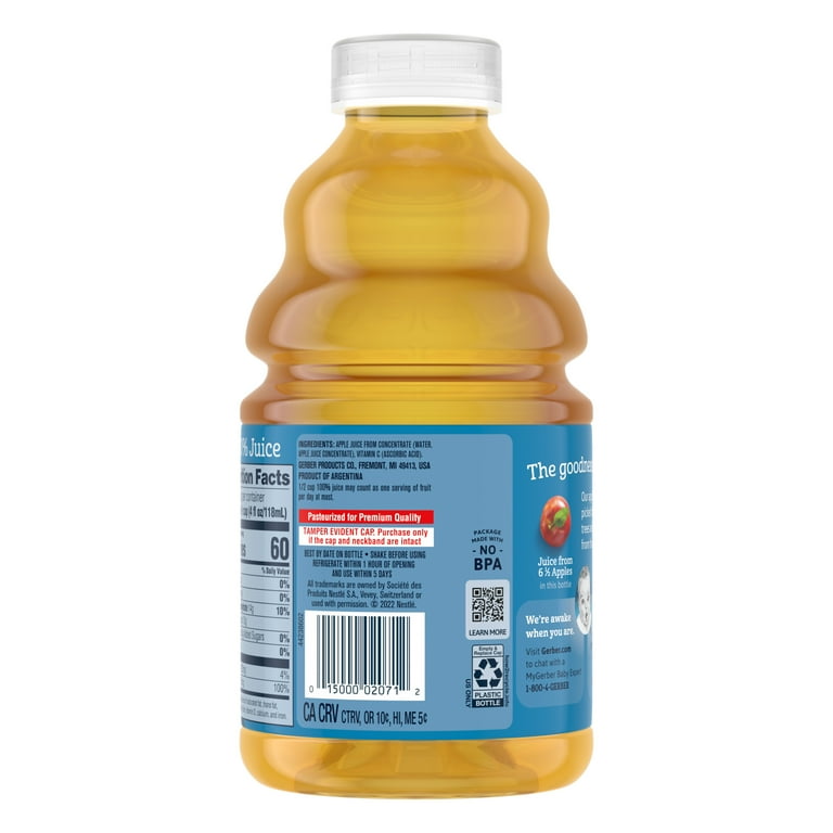 4 pack Gerber Toddler Food Apple Juice 32 fl oz Bottle Walmart