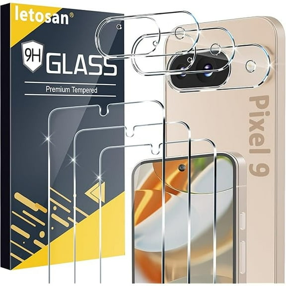 [3 3 Pack] for Google Pixel 9 Screen Protector, 9H Tempered Glass, Ultrasonic Fingerprint Unlock, Case Friendly HD Clear for Google Pixel 9 Tempered Glass Screen Protector 5G