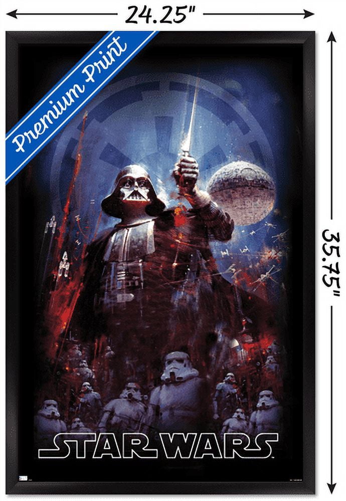 Star Wars: Empire Strikes Back - Empire Illustration Wall Poster, 22.375" x 34", Framed
