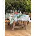thumbnail image 3 of Outdoor Tablecloth with Umbrella Hole for Patio/Picnic/Party/Camping, Ocean Green Turtles Waterproof Table Cloth Rectangle Table Cover Washable, Coastal Starfish Seagrass Rustic Wooden (60"x 120"), 3 of 8