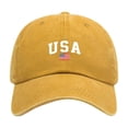 thumbnail image 2 of USA American Flag Washed Baseball Cap, Vintage Patriotic Dad Hat, Adjustable USA Flag Sun Hat, Casual USA Embroidered Baseball Cap for Men & Women, 2 of 4