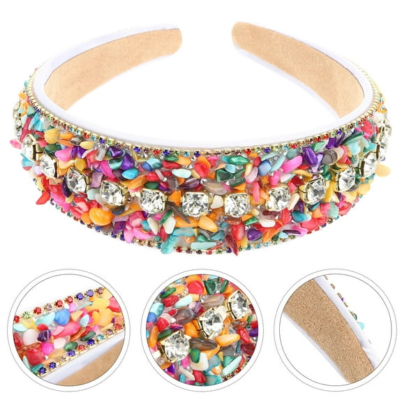 MEIBUTYUP headbands women colorful rhinestone 1Pack