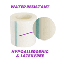 thumbnail image 3 of Transparent Medical Tape, 2" x 10 Yards, Hypoallergenic, Latex Free, & Breathable Surgical Tape for Wound Dressing Care & First Aid, Clear & Porous Plastic, 6 Rolls/Box, 3 of 5