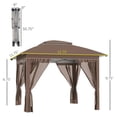 thumbnail image 3 of Pop Up Canopy Sun Shade Instant Tent Folding with Mesh Sidewall Netting, Adjustable Height and Storage Bag, Khaki, 3 of 4