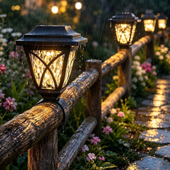 Solar Strap Mount Outdoor Light, Weatherproof LED Railing Lamp, No Drill Fence Deck Post Light For Patio, Villa, Garden, Balcony, Walkway, Backyard Night Landscape Decoration