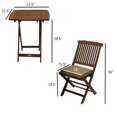 thumbnail image 3 of Outdoor Interiors Eucalyptus 3-Piece Bistro Outdoor Furniture Set (includes cushions), 3 of 5