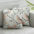 thumbnail image 2 of HENGT  1 Piece Home Decorative Throw Pillow Cover, Rustic Stylish Vivid Flower and Sparrow Pattern Jacquard Square Cushion Case for Bedroom Motorhome Gift, 2pcs, 2 of 6